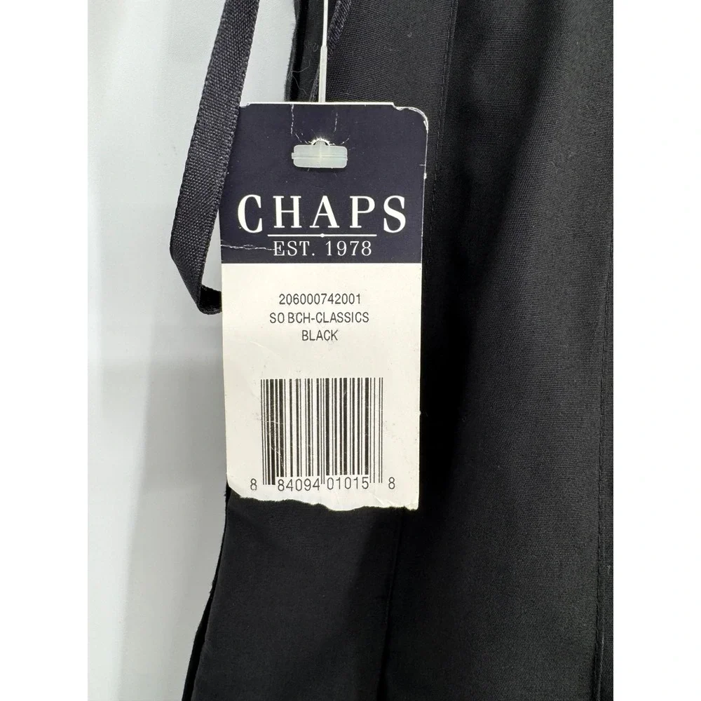 Chaps Womens Black Pleated Midi Skirt Size 10 Cotton Blend A-Line Career Preppy